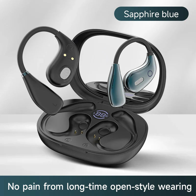 Sports Earbuds for Women – Bluetooth 5.4, Ear Hook, LED Display, Stereo Sound