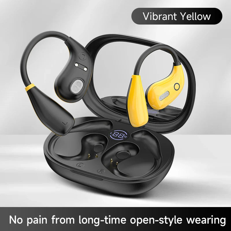 Sports Earbuds for Women – Bluetooth 5.4, Ear Hook, LED Display, Stereo Sound
