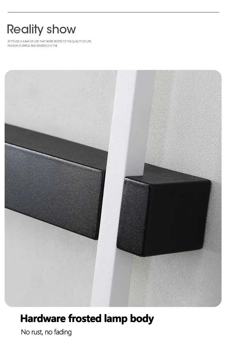 Black long strip wall lamp bedroom bedside lamp modern minimalist wall lamp living room TV background line wall light