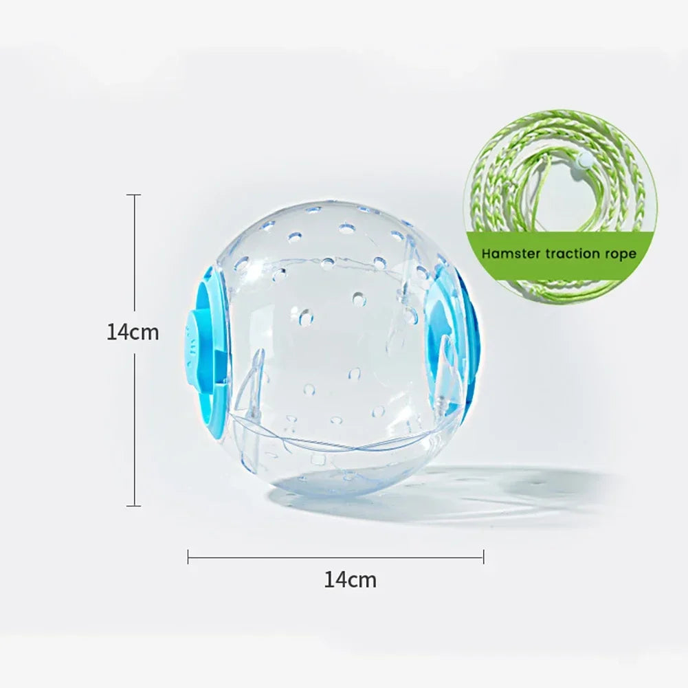 Hamster Exercise Ball Transparent Hamster Running Ball Wheel With Traction Rope For Small Animals Pet Supplies 14cm/18/cm