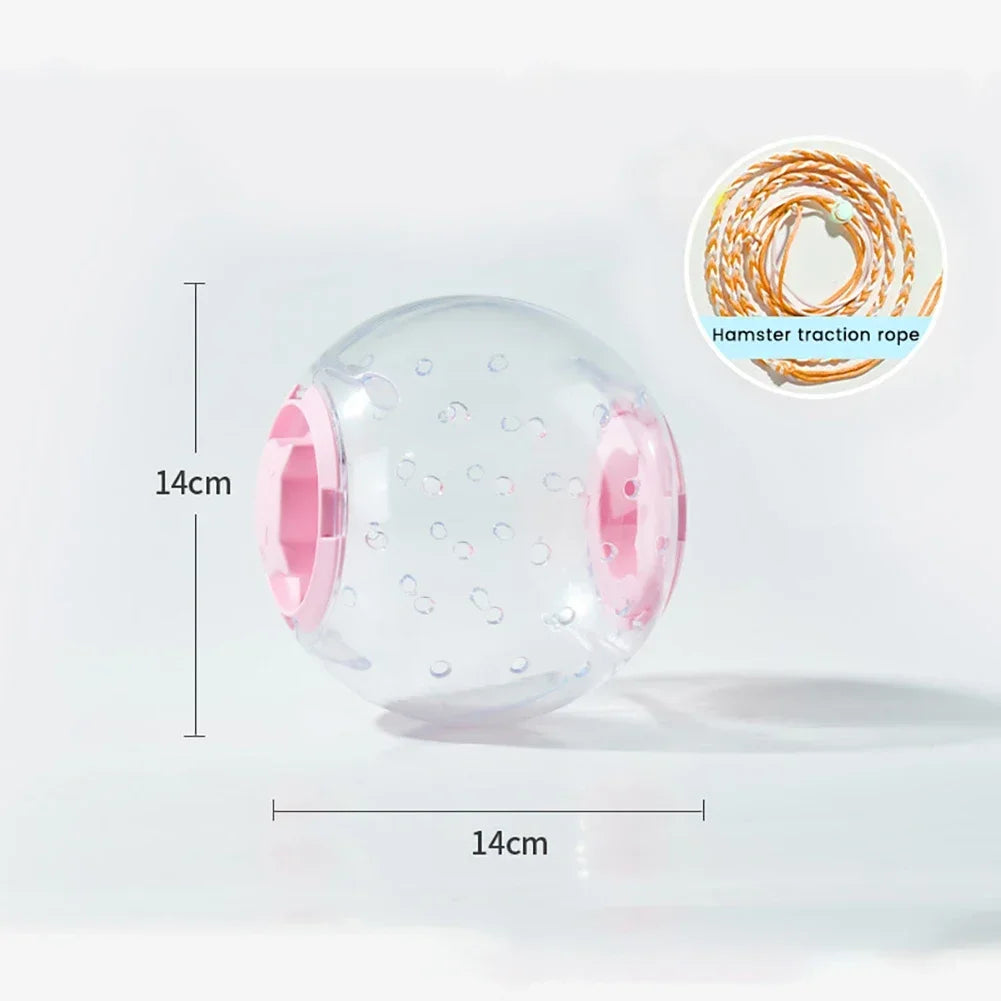 Hamster Exercise Ball Transparent Hamster Running Ball Wheel With Traction Rope For Small Animals Pet Supplies 14cm/18/cm