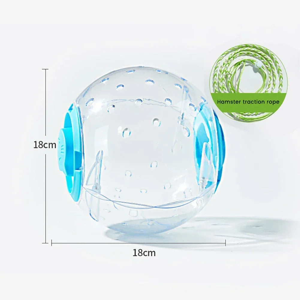 Hamster Exercise Ball Transparent Hamster Running Ball Wheel With Traction Rope For Small Animals Pet Supplies 14cm/18/cm