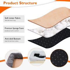 Dog Bed Super Soft Orthopedic Foam Pet Bed Sleeping Mat with Cotton-padded Bolster and Removable Cover
