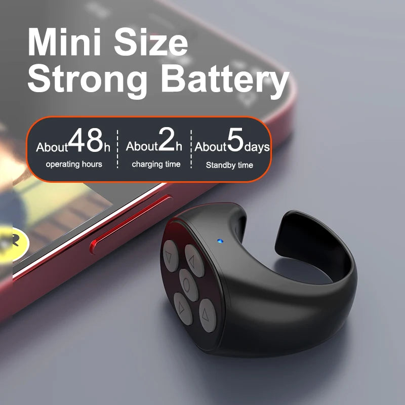 2025 TikTok Bluetooth Remote Ring – Selfie Controller with 4 Buttons, 10m Range