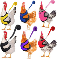 Fashion Chicken Duck Vest Hen Belt Pet Harness Matching Collars Bow Comfortable Leads Breathable Poultry Supplies