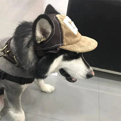 Adjustable Dog Sunscreen Baseball Cap – Outdoor Hat with Ear Holes for Small to Large Dogs