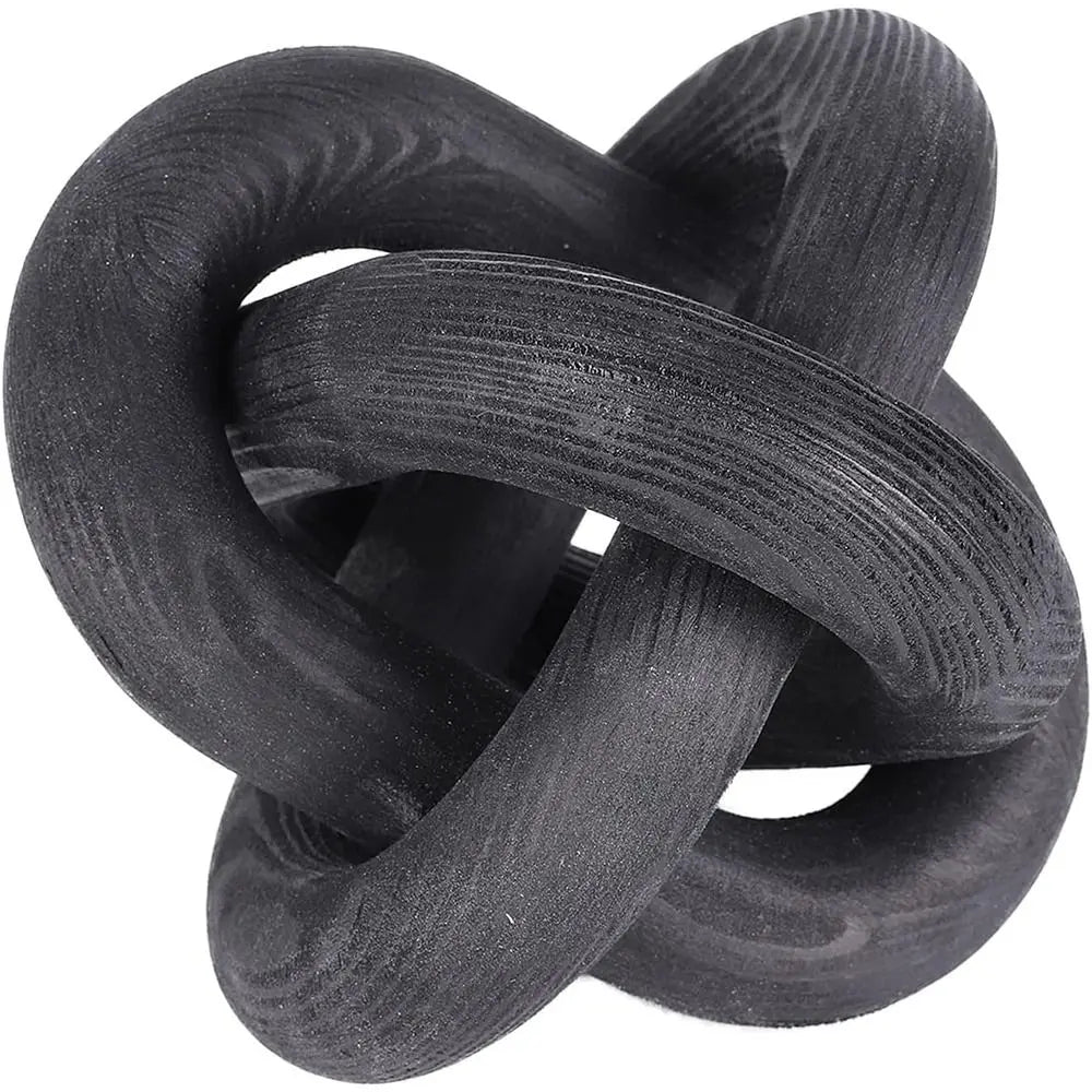 3-Link Pine Wood Knot Decor Wood Chain Link Decor Shelf Decor Hand Carved Coffee Table Modern Farmhouse Boho Rustic Decor Simple