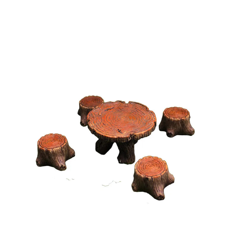 5 miniature tree stump garden art accessories resin decoration, garden landscape accessories, resin creative crafts
