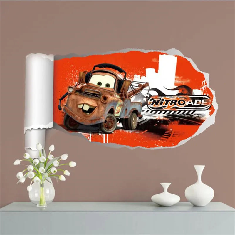 3D Cartoon Lightning McQueen  Wall Stickers For Kid's Room Kindergarten Bedroom Living Room Diy Wall Decoration