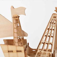 DIY  Sailing Ship Toys 3D Wooden Puzzle Toy Assembly Model Wood Craft Kits Desk Decoration for Children Kids
