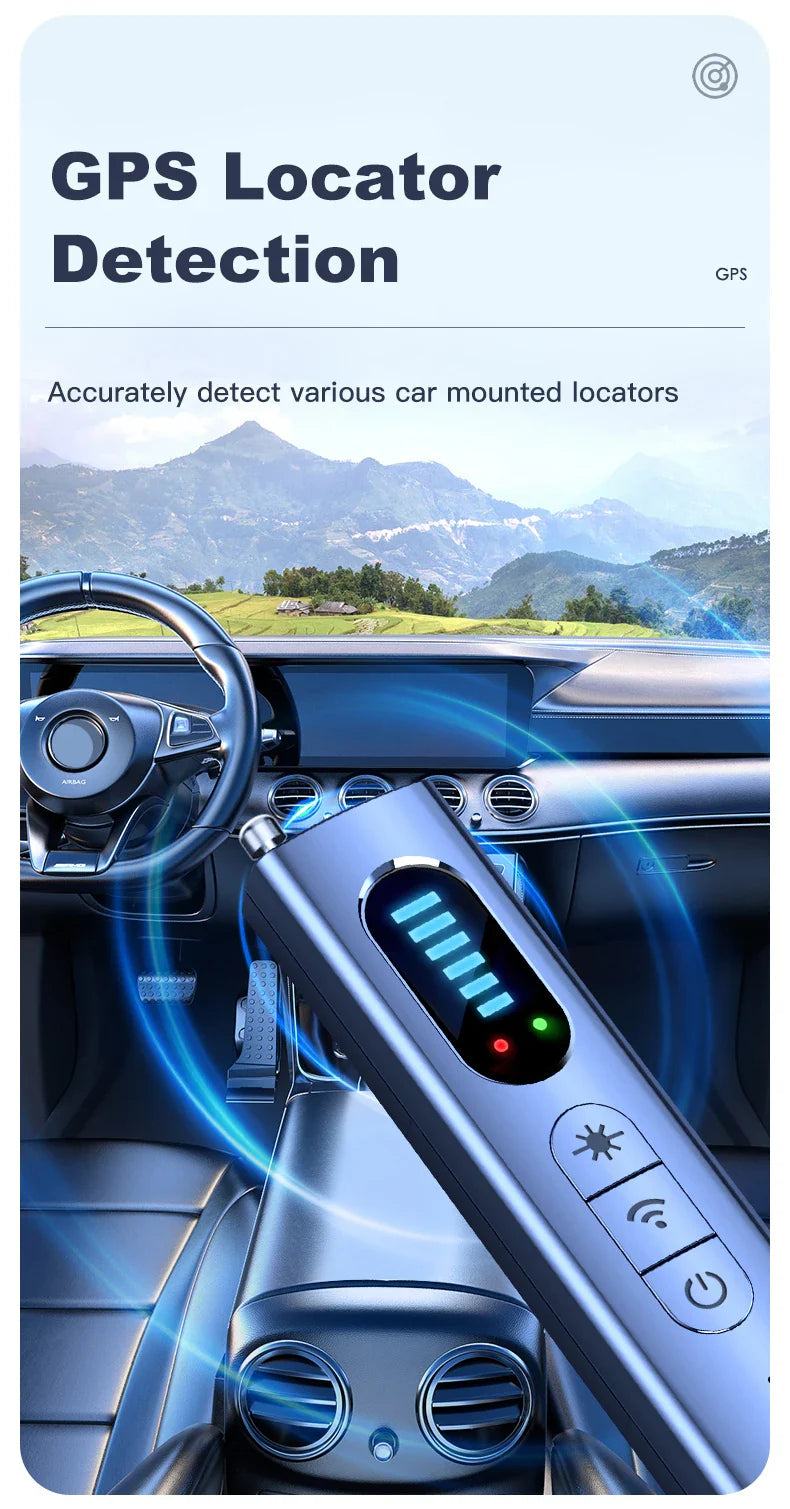T18 Bug & Hidden Camera Detector – RF Signal Scanner, Anti-Spy Device with Charger