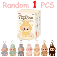 For Labubu 2 Heartbeat Macaron Enamel The Monsters Face Blind Box Pvc Figurine Tabletop Ornament Kawaii Doll Kid Birthday Gift