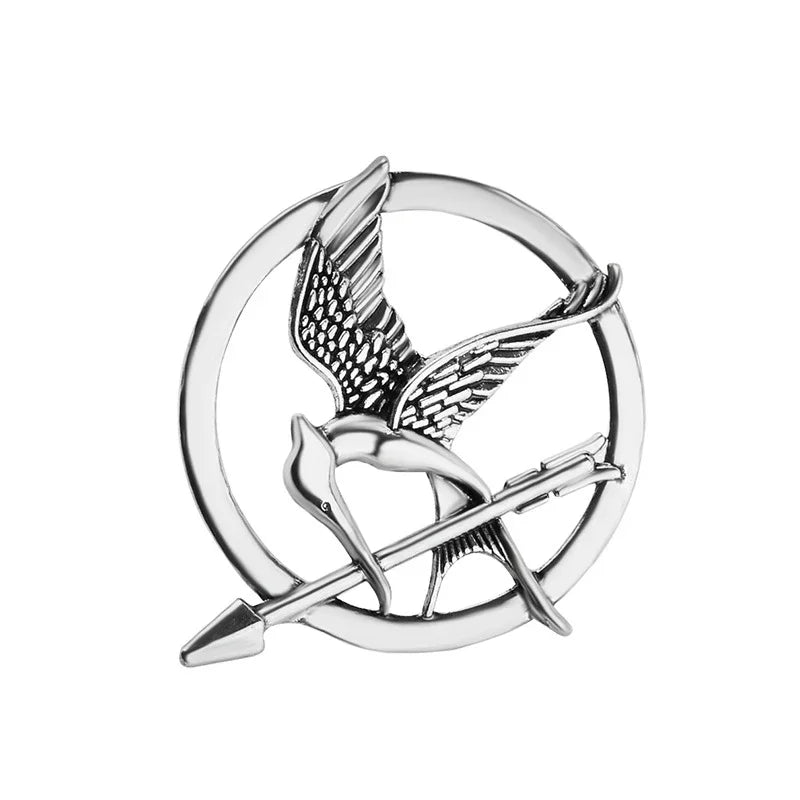 Mockingjay Brooch Vintage Punk Style – Round Alloy Pin for Men & Women