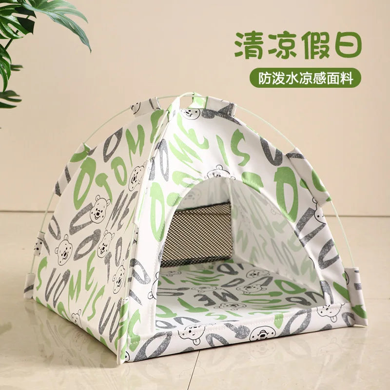 Pet Tent Bed Removable Cat Sofa Basket Canvas Semi-enclosed Cat House Dog Cave Hut Cat Sleeping Bed for Room Decor Pet Supplies