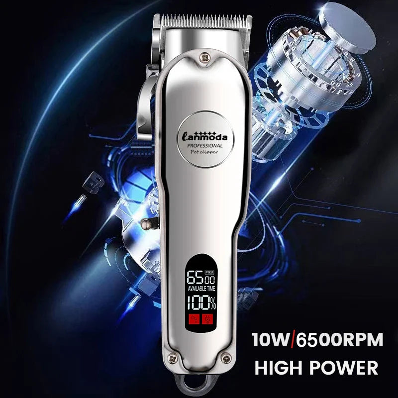 Professional Rechargeable Dog Hair Clipper – All-Metal, Low-Noise Pet Trimmer