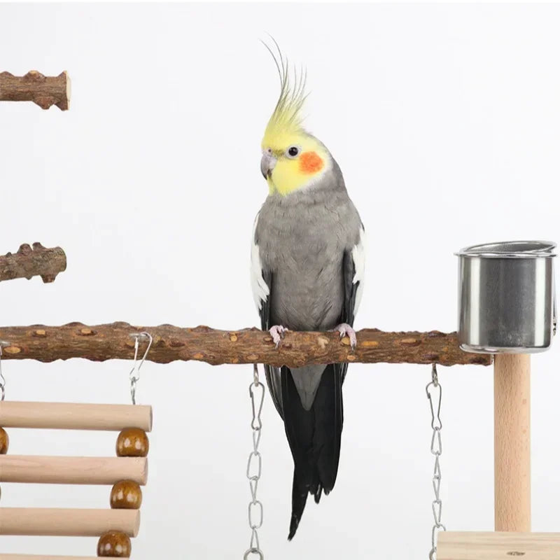 Bird Toy Suspension Bridge & Climbing Ladder – Pepper Wood Parrot Training Platform
