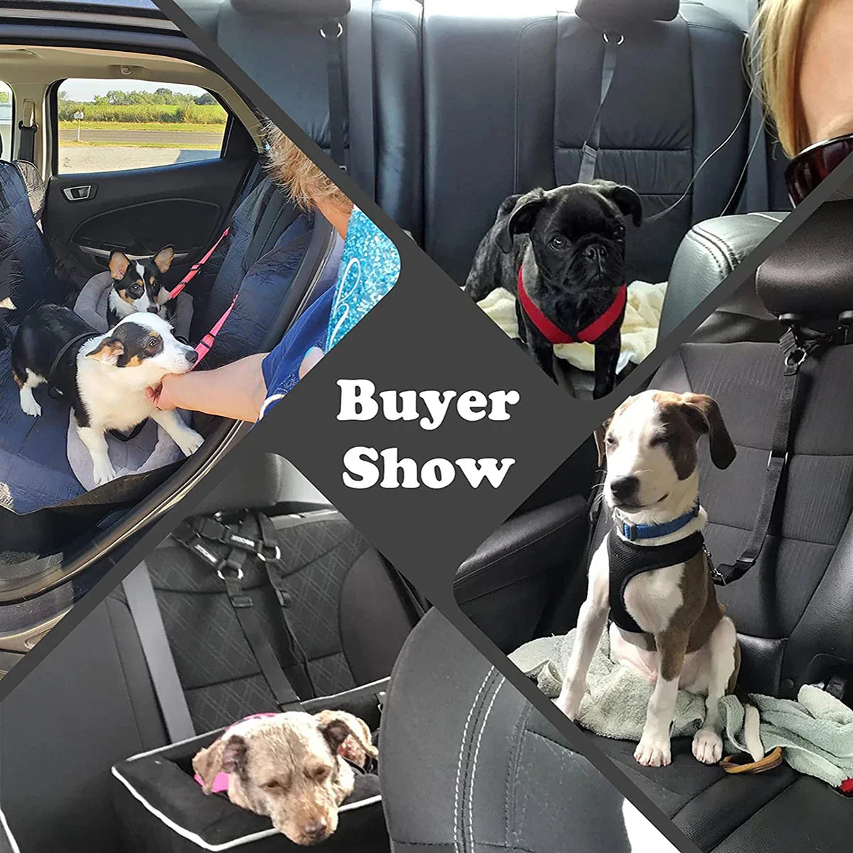 Adjustable Pet Car Seat Belt – Dog & Cat Safety Headrest Restraint