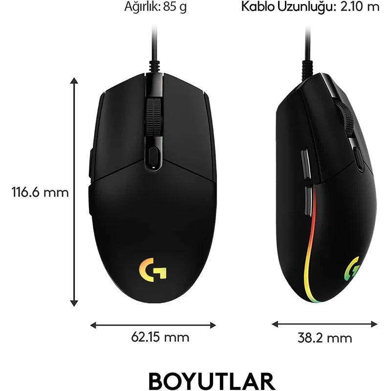 Logitech G102 USB Gaming Mouse – 8000 DPI, RGB Lighting for PC & Mac