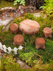 5 miniature tree stump garden art accessories resin decoration, garden landscape accessories, resin creative crafts