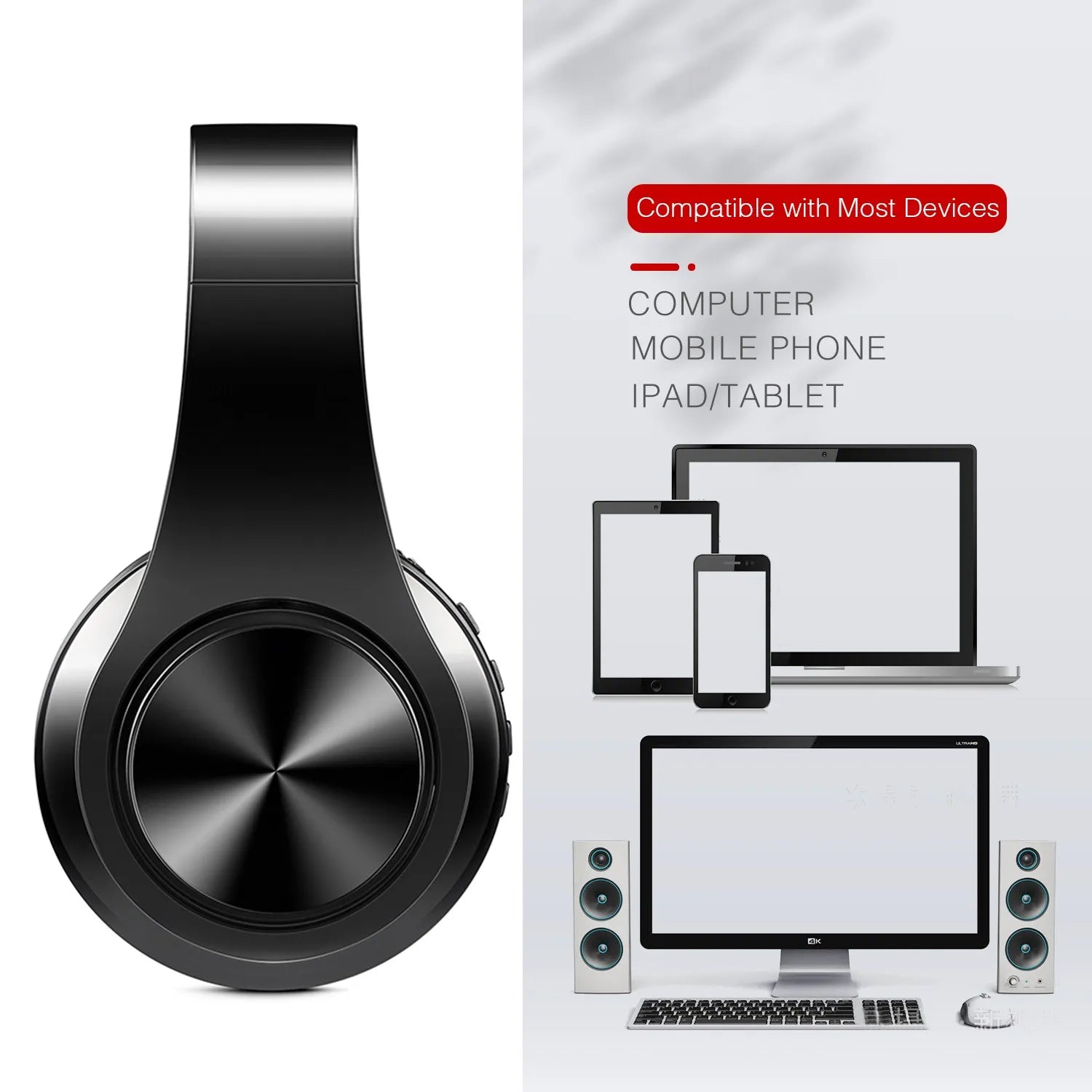 HIFI Stereo Bluetooth Earphones – FM Radio & SD Card Support with Mic