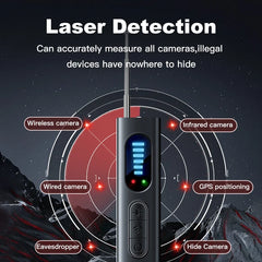 T18 Bug & Hidden Camera Detector – RF Signal Scanner, Anti-Spy Device with Charger