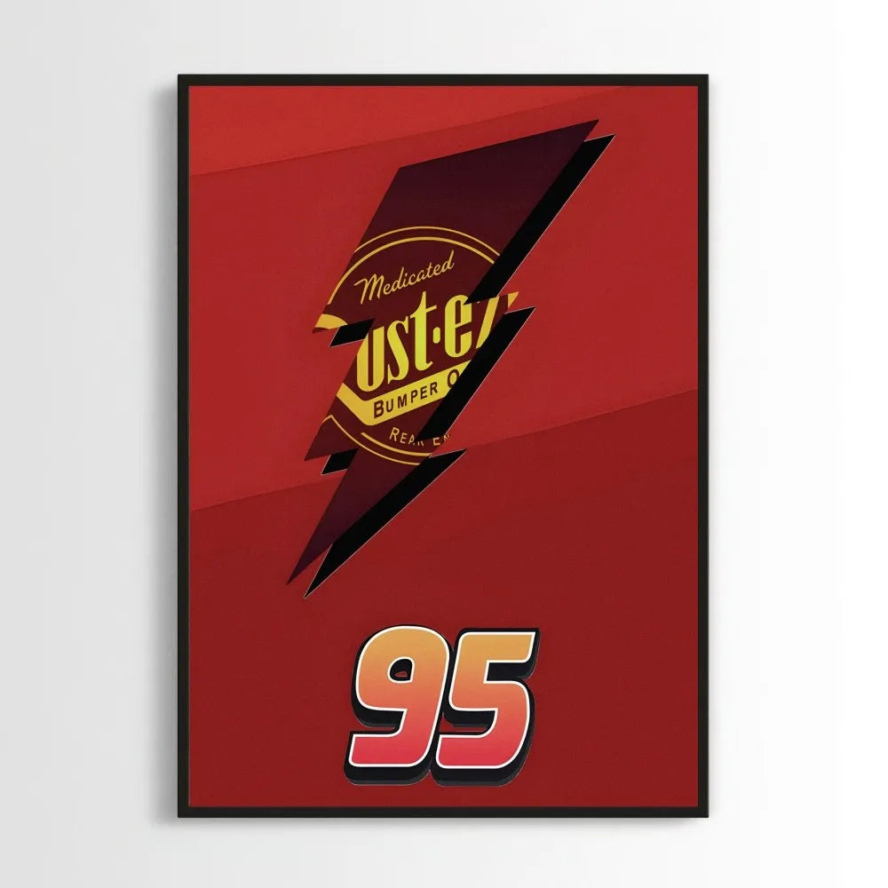 MINISO Cars Lightning McQueen 95 Poster Prints Wall Pictures Living Room Home Decoration