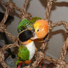40x40cm Parrot Climbing Net – Bird Toy Swing Rope Hammock with Hooks