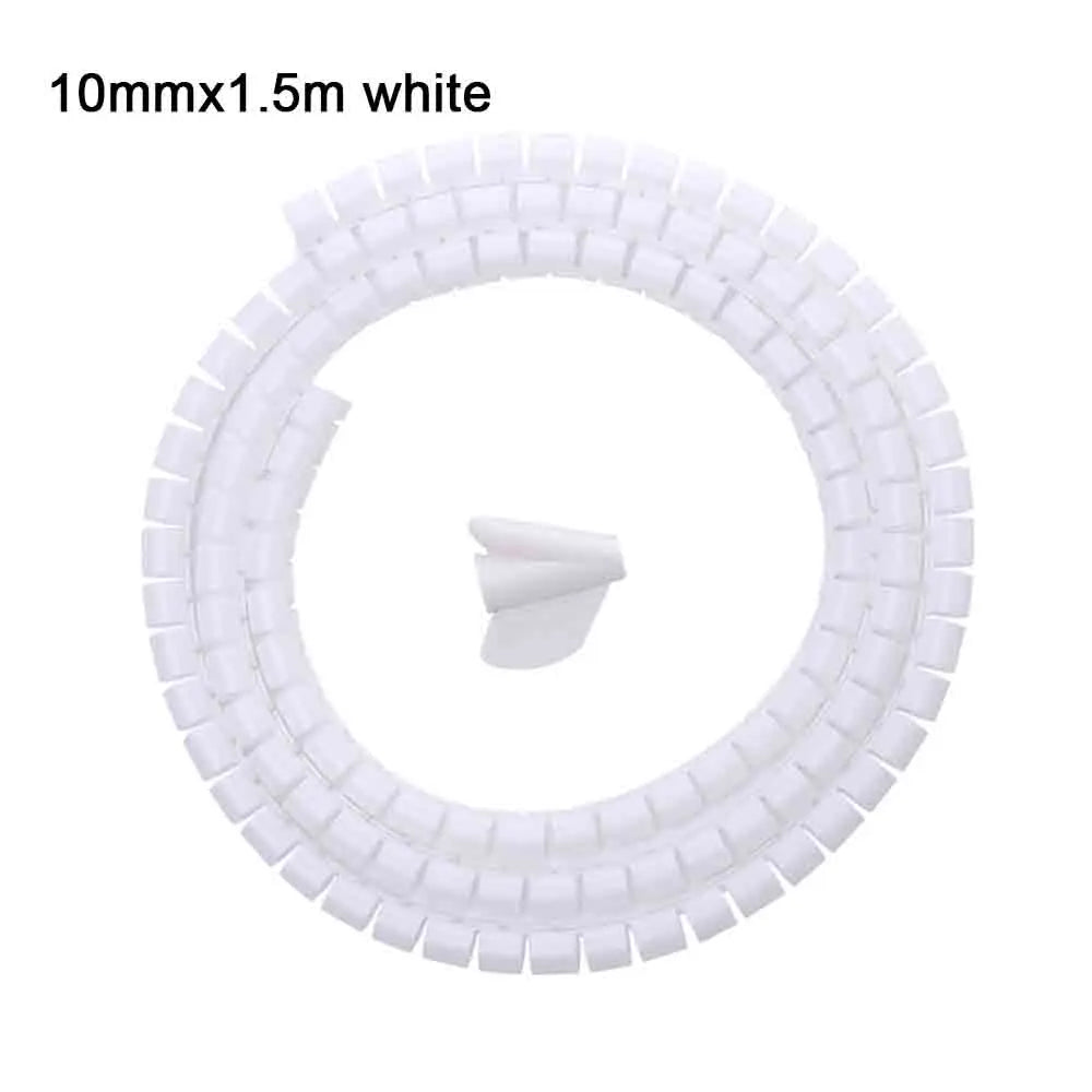 Desk Cable Organizer Spiral – Flexible 1.5/2m Tube, 10/16mm Cord Management