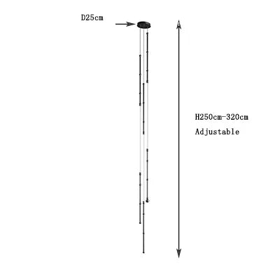 Leda curve chandelier Metal Hose Black linear lamp for Living Room Center Table designer lamp Home Decor staircase lighting