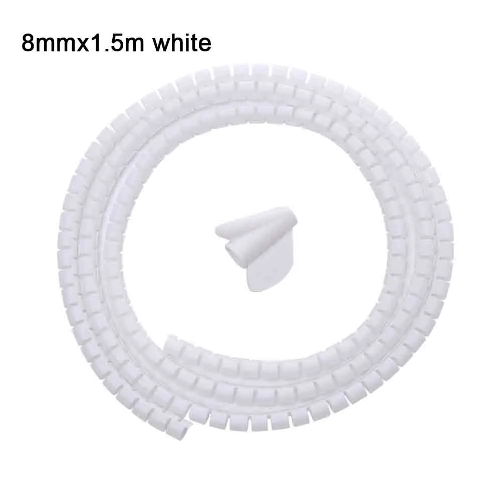 Desk Cable Organizer Spiral – Flexible 1.5/2m Tube, 10/16mm Cord Management