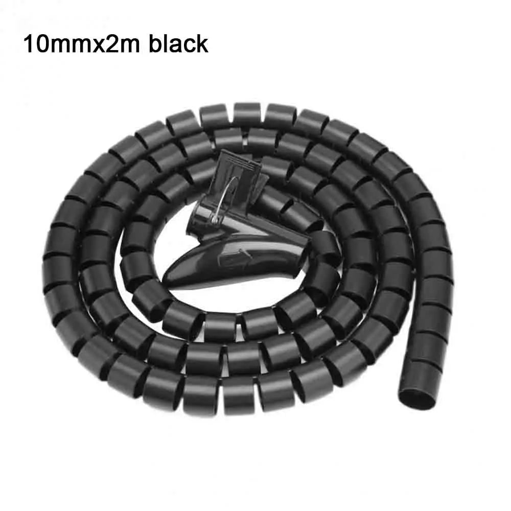 Desk Cable Organizer Spiral – Flexible 1.5/2m Tube, 10/16mm Cord Management