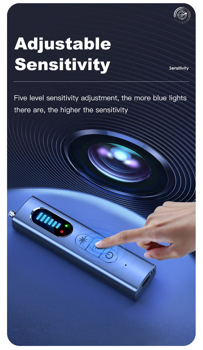 T18 Bug & Hidden Camera Detector – RF Signal Scanner, Anti-Spy Device with Charger