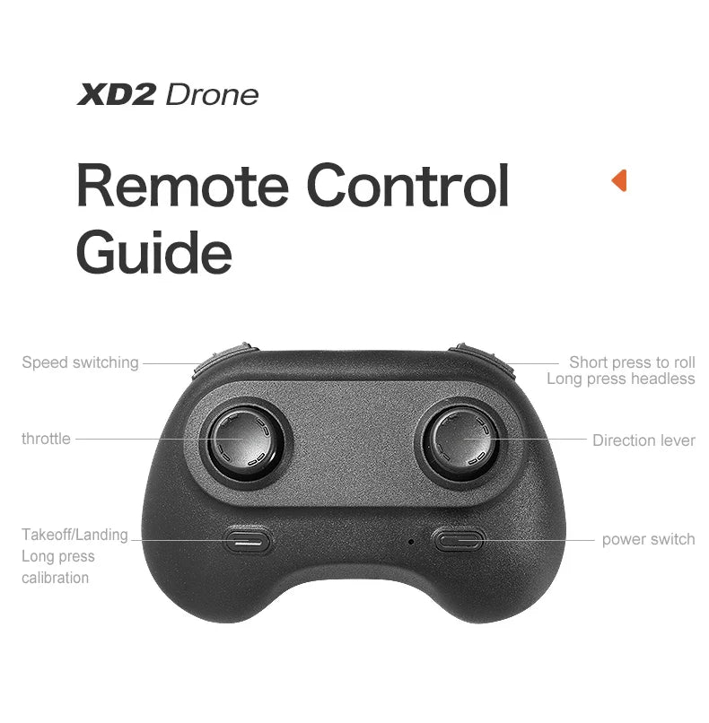 360° Stunt Mini RC Drone XD2 – One-Click Takeoff, Landing & Stable Hovering