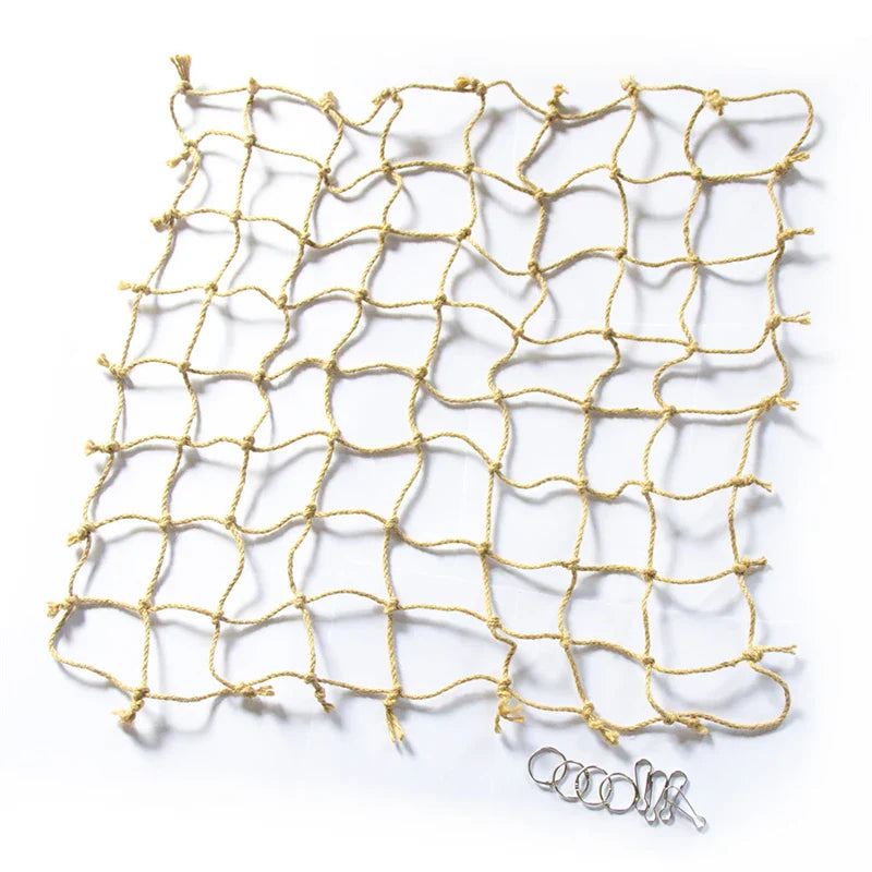 40x40cm Parrot Climbing Net – Bird Toy Swing Rope Hammock with Hooks