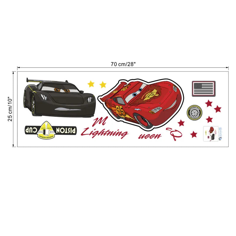 3D Cartoon Lightning McQueen  Wall Stickers For Kid's Room Kindergarten Bedroom Living Room Diy Wall Decoration