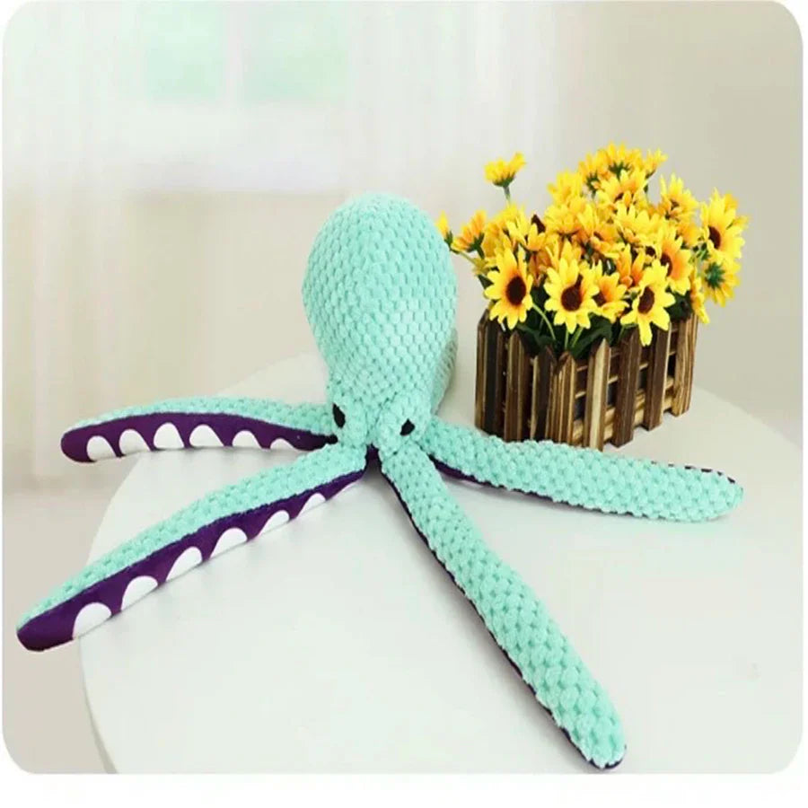Interactive Dog Plush Octopus Toy – Squeaky, Durable & Anti-Boredom