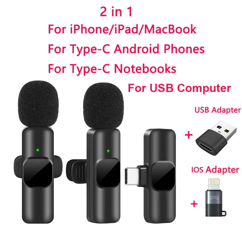 Wireless Lavalier Microphone – Portable Mini Mic for iPhone & Android