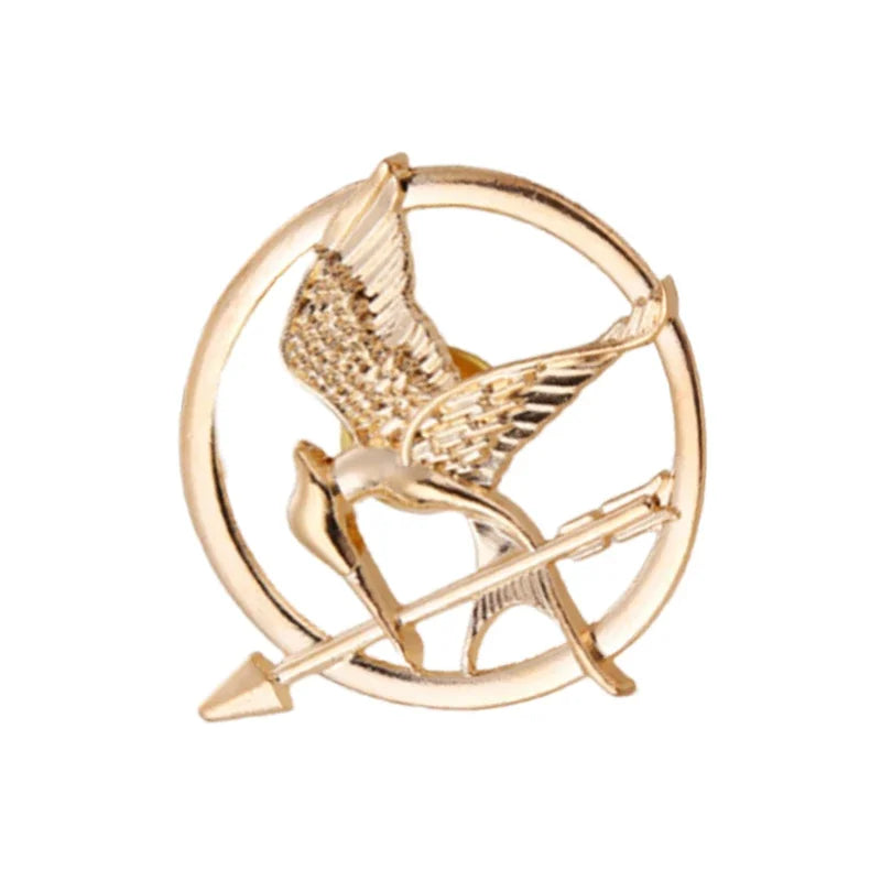 Mockingjay Brooch Vintage Punk Style – Round Alloy Pin for Men & Women
