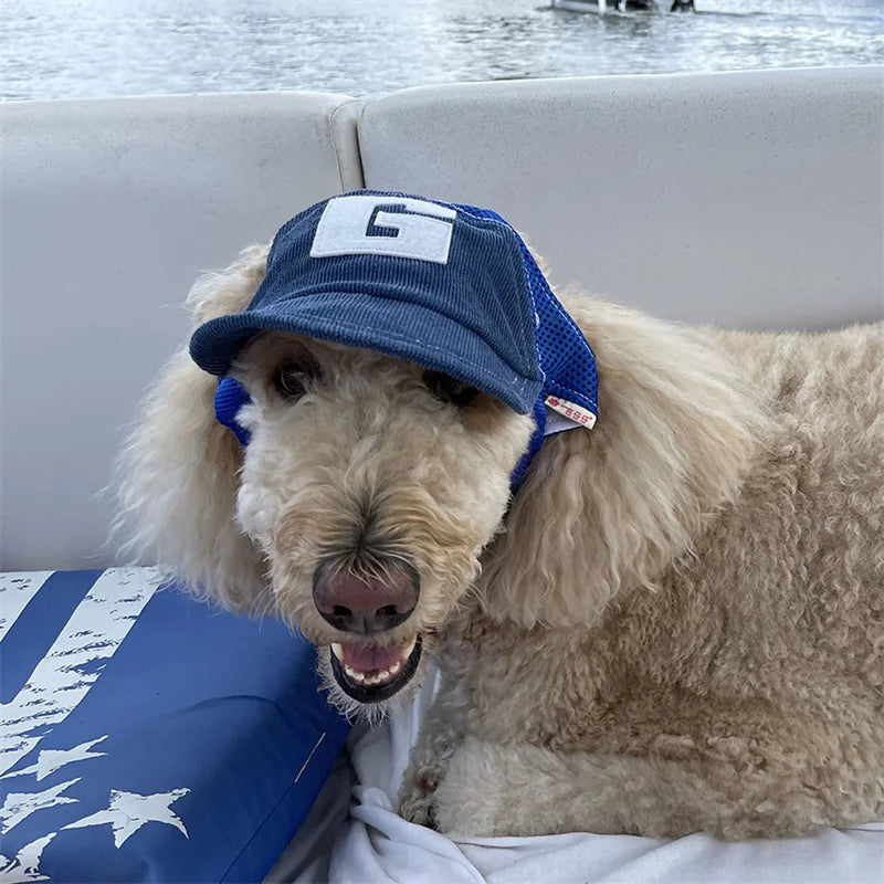 Adjustable Dog Sunscreen Baseball Cap – Outdoor Hat with Ear Holes for Small to Large Dogs