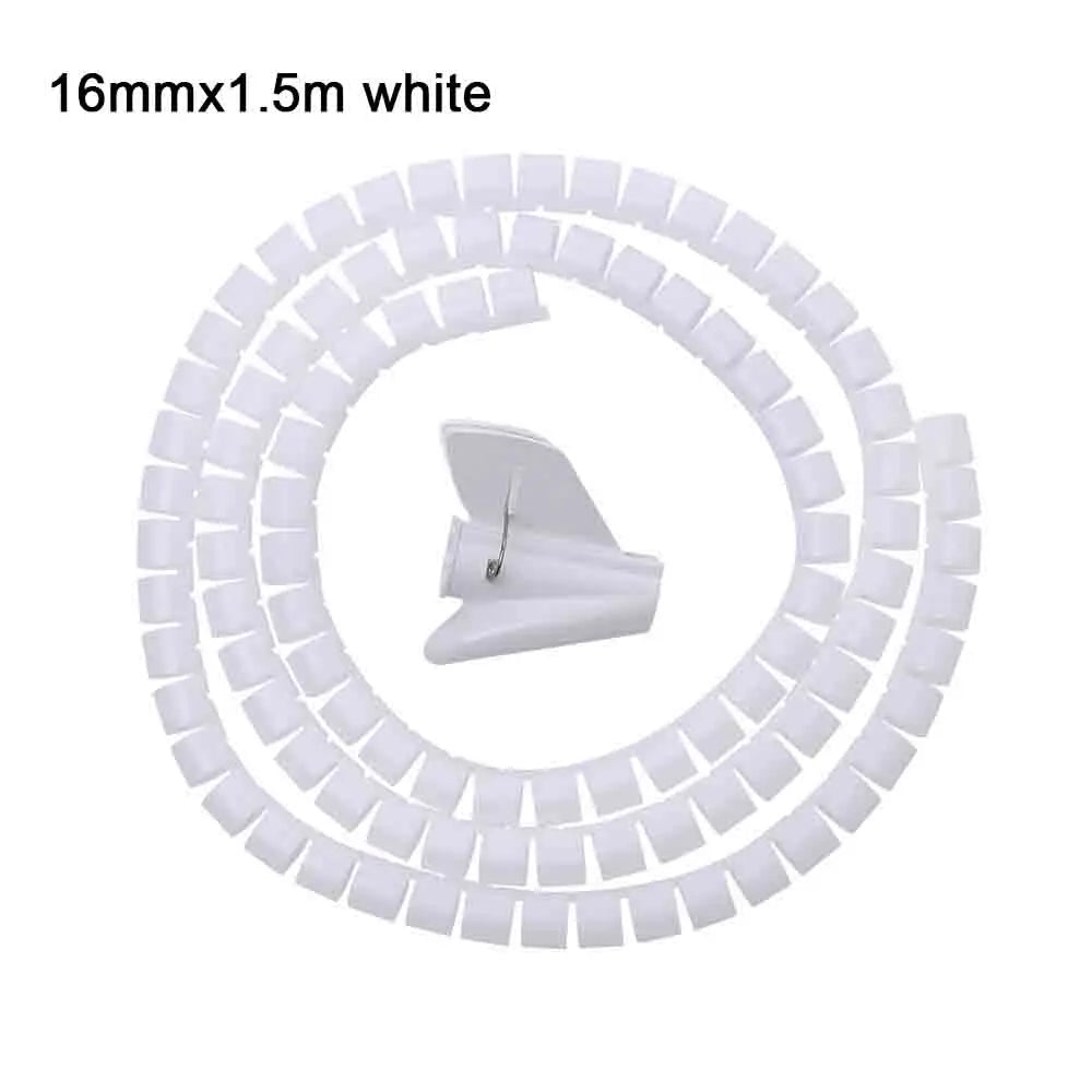 Desk Cable Organizer Spiral – Flexible 1.5/2m Tube, 10/16mm Cord Management