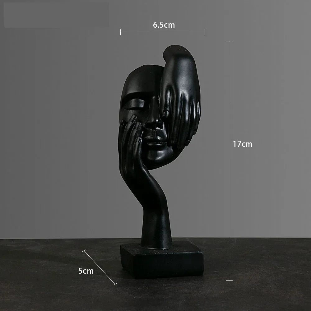 Resin Abstract Mask Statues European Miniature Figurines for Interior Home Office Study Desktop Figure Ornament Decor Gift