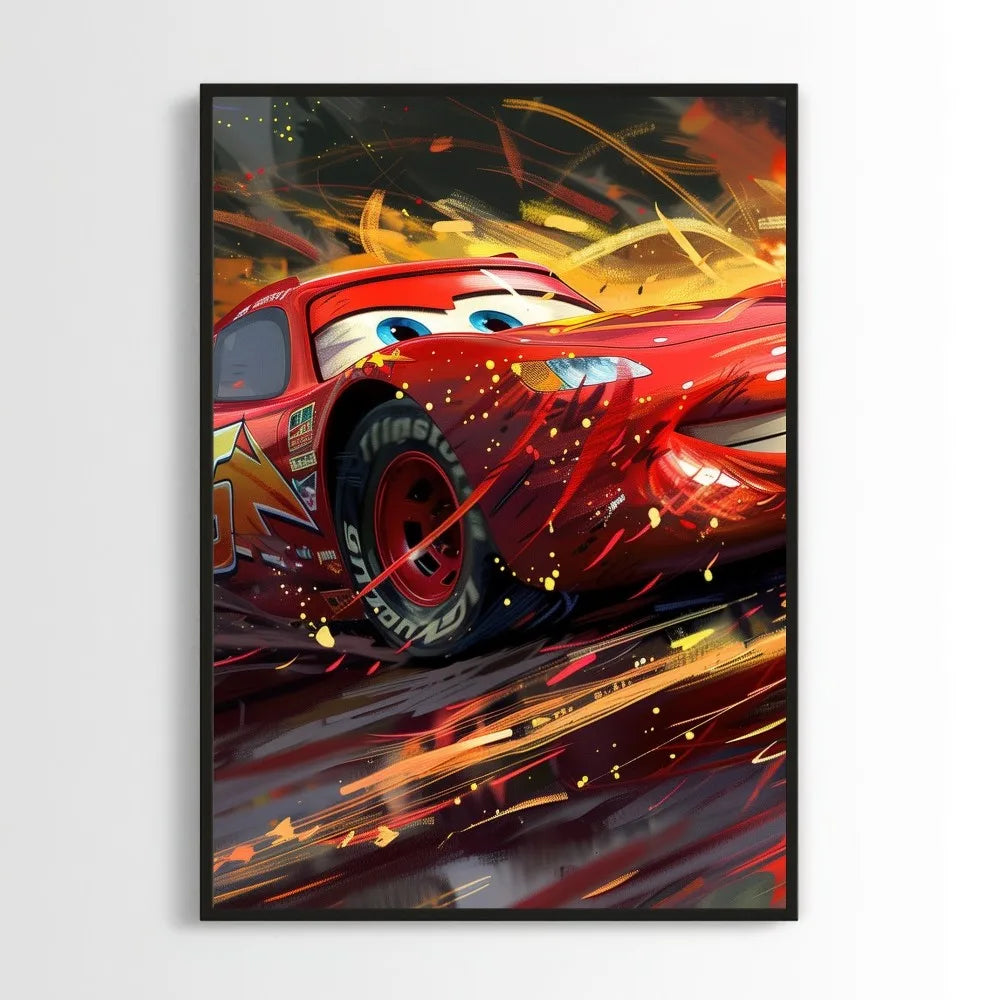 MINISO Cars Lightning McQueen 95 Poster Prints Wall Pictures Living Room Home Decoration