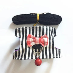 Pet Chest Strap Striped Hamster Rabbit Bow-knot Harness Vest Leash Traction Rope Ferrets Rats Chest Strap Small Pet Leashes