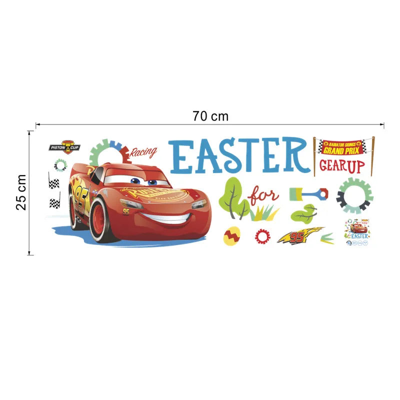3D Cartoon Lightning McQueen  Wall Stickers For Kid's Room Kindergarten Bedroom Living Room Diy Wall Decoration