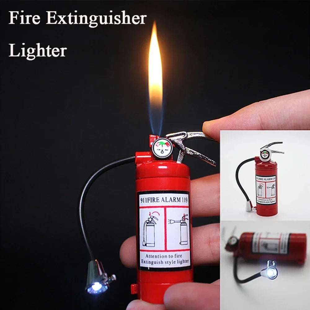 Fire Extinguisher Torch Lighter – Butane Gas Metal Cigar & Cigarette Lighter