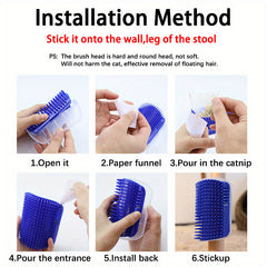 Massage Pet Cat Brush Corner Scrape Hair Removal Beauty Clean Corner Brush Removable  Comb for Kitten Cat scratchers massagetool