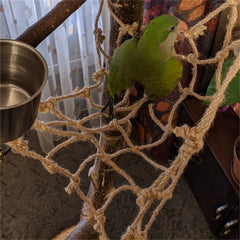 40x40cm Parrot Climbing Net – Bird Toy Swing Rope Hammock with Hooks